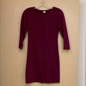 Old Navy Burgundy Long Sleeve Dress